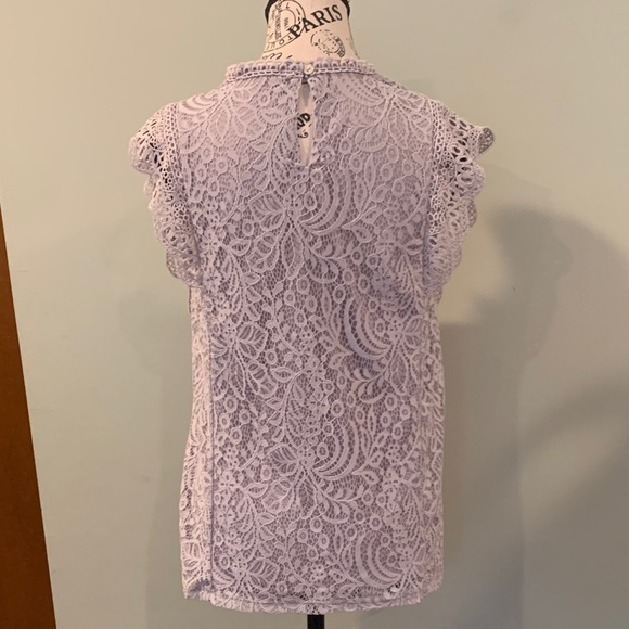 Cable & Gauge Lavender-Gray Lace Sleeveless Top Women’s Small - Picture 2 of 9
